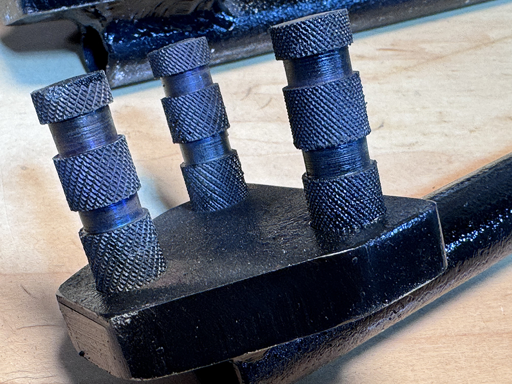 custom Rebar Bender photographed in Richard's workshop