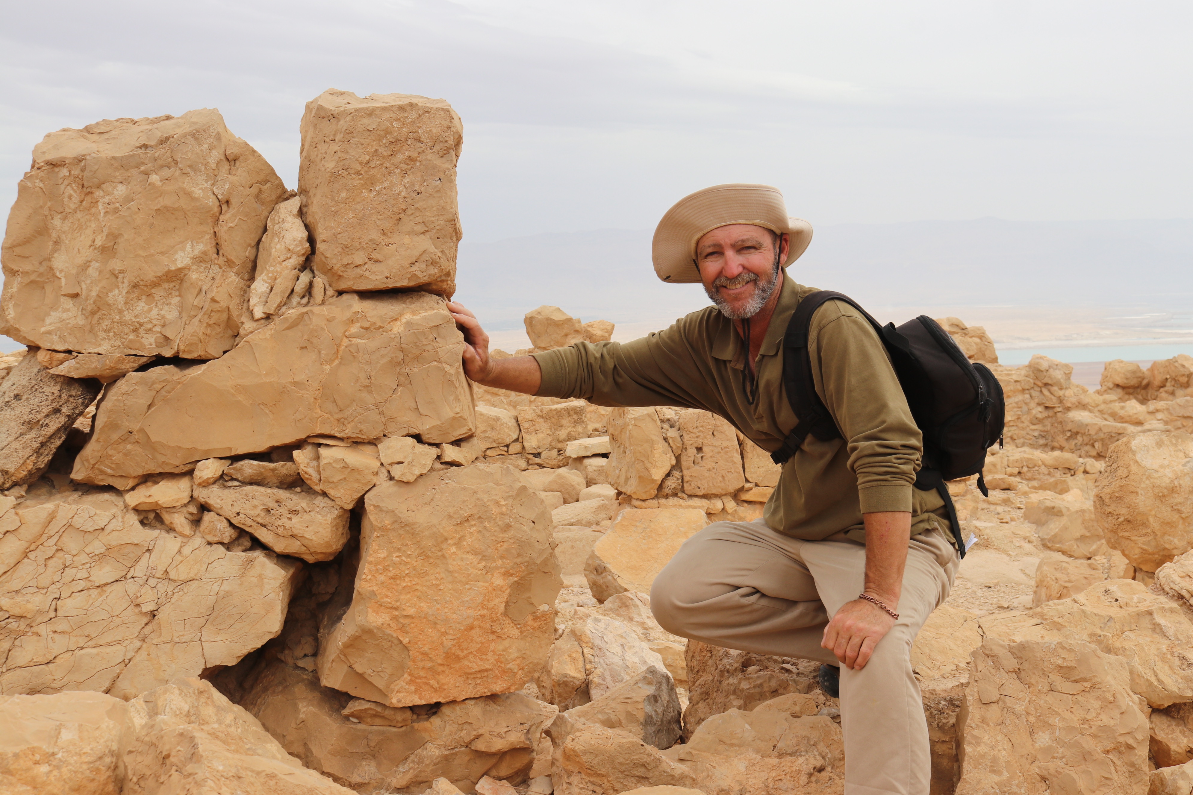 Masada on the edge of the Judea desert overlooking the Dead Sea.