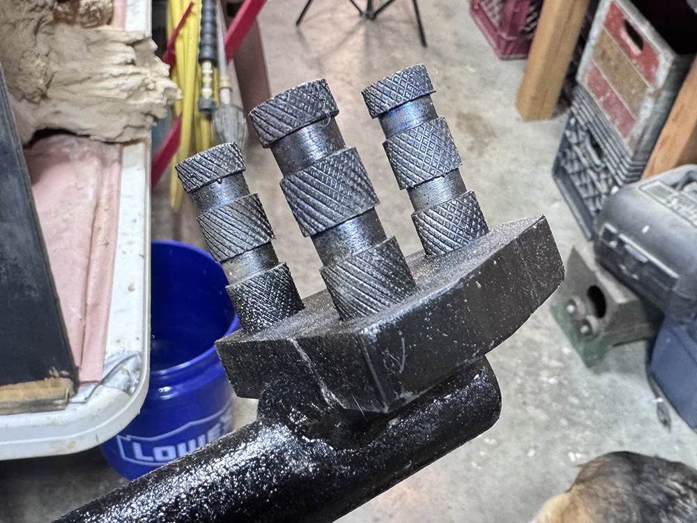 custom Rebar Bender photographed in Richard's workshop